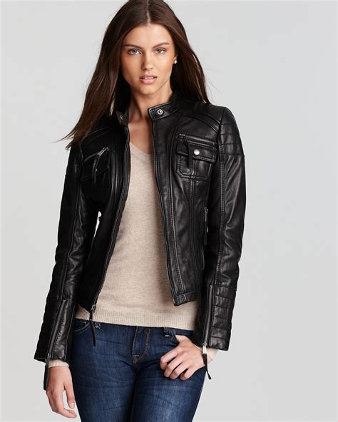 michael kors canada leather jacket|michael kors leather jacket ladies.